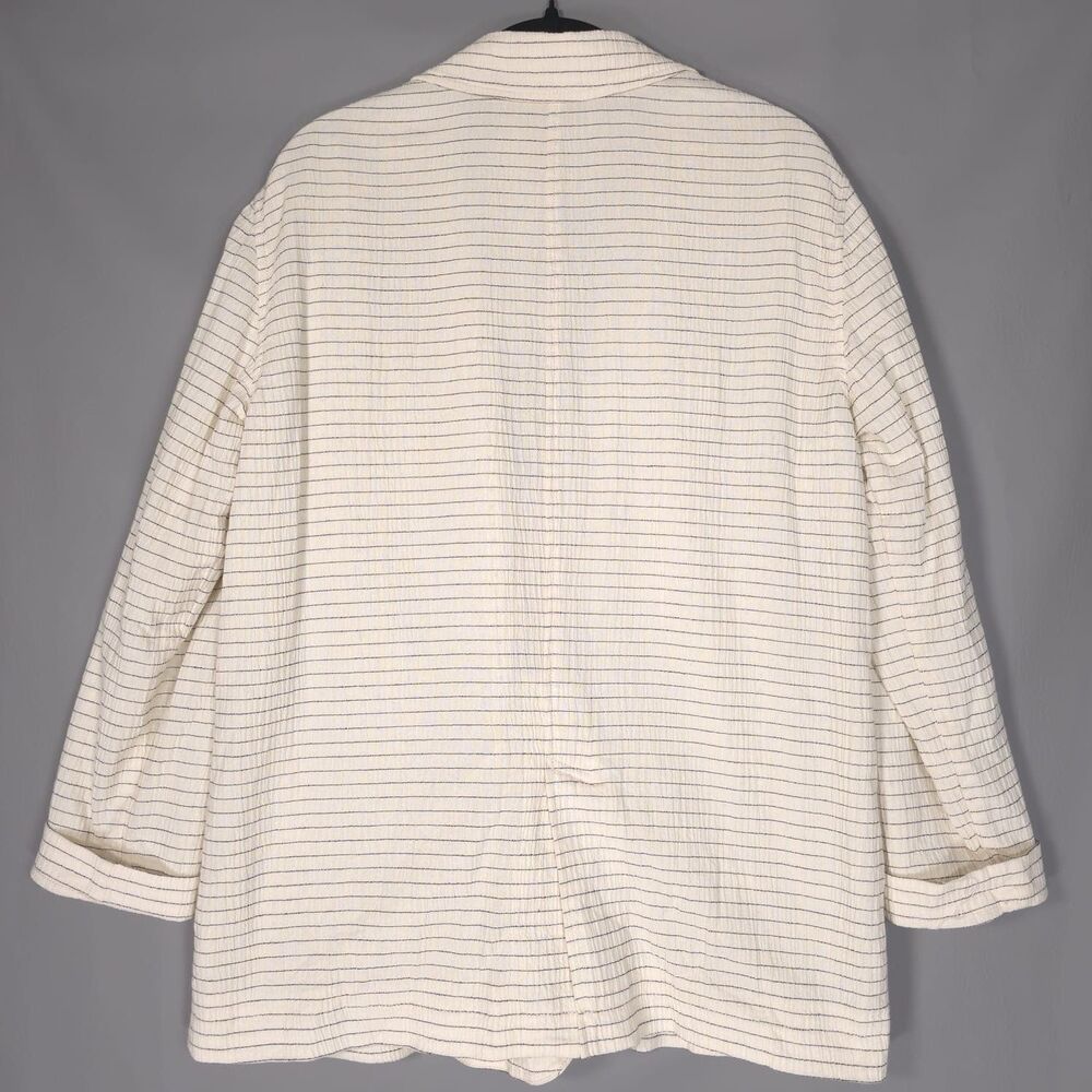 ANTHROPOLOGIE Cartonnier Women’s Double Breasted Pinstripe Blazer Jacket MEDIUM - Picture 9 of 16
